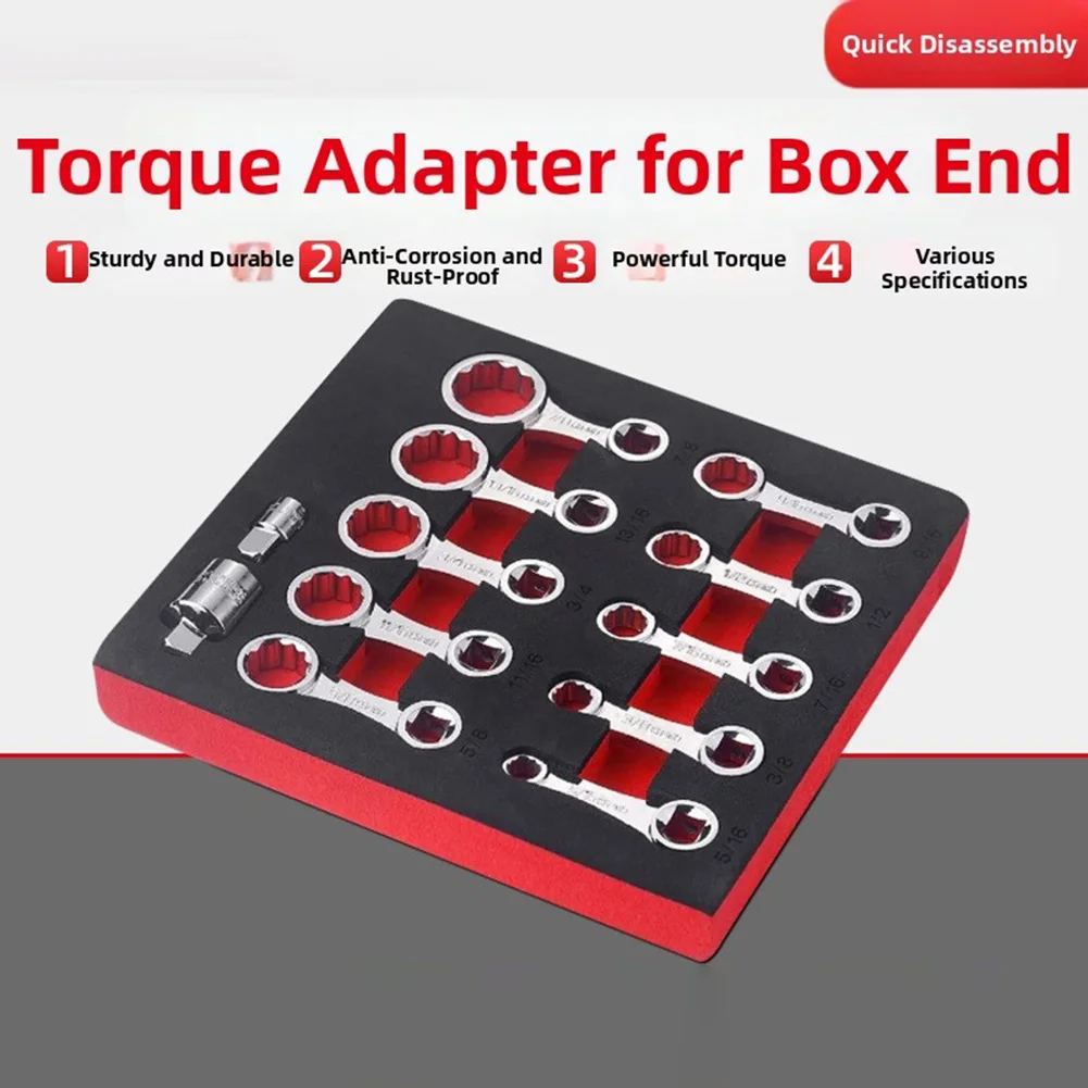 12Pcs SAE 38 Drive Torque Adapter Extension Kit Box End Torque Adapter Extension Set Wrench Adapter Hand Tool Accessories