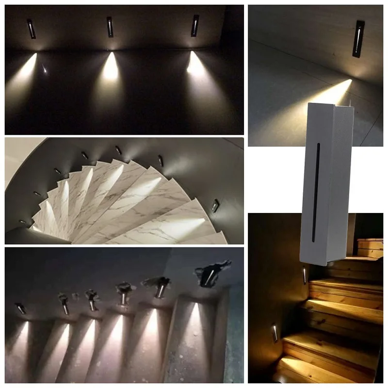 3W Led Stair Light AC85-265V Recessed Corner Wall lights Indoor IP20 Outdoor IP65 Stair Step stairway Hallway staircase Lamp