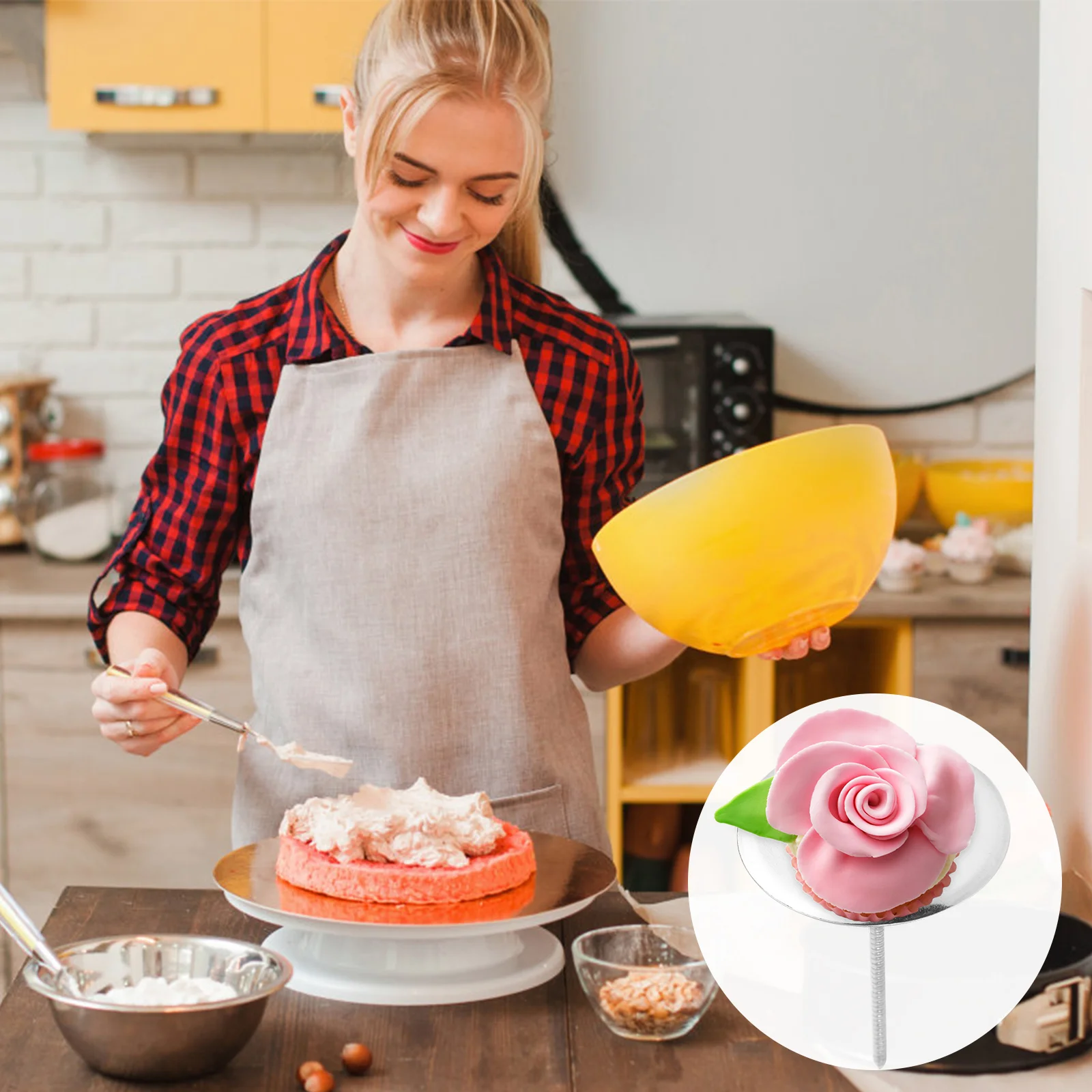 4 Pcs Cake Flower Decorating Nails Baking Heating Core Stainless Steel Cupcake Too Lifter