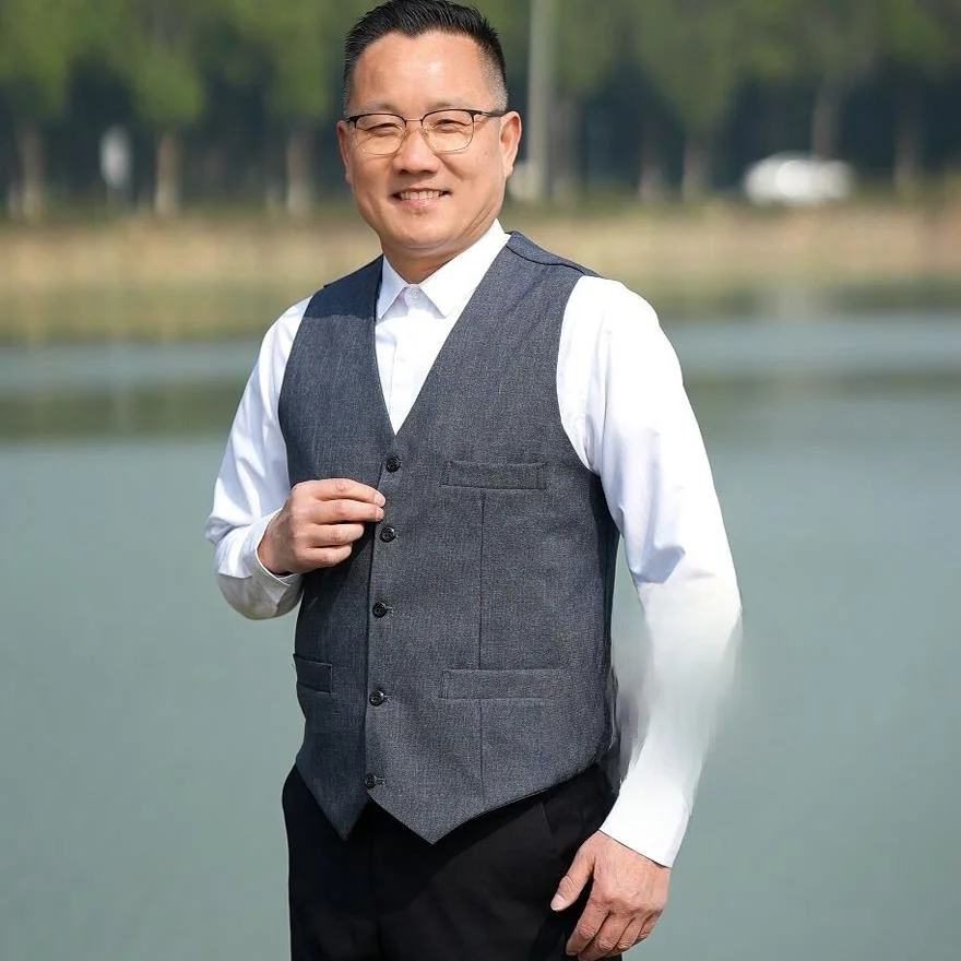 

Premium Busin Casual Men's Vest Jaet Mid-aged And ly Sle Four Seasons Wear Cotton Blend Fabric No Ironing Required