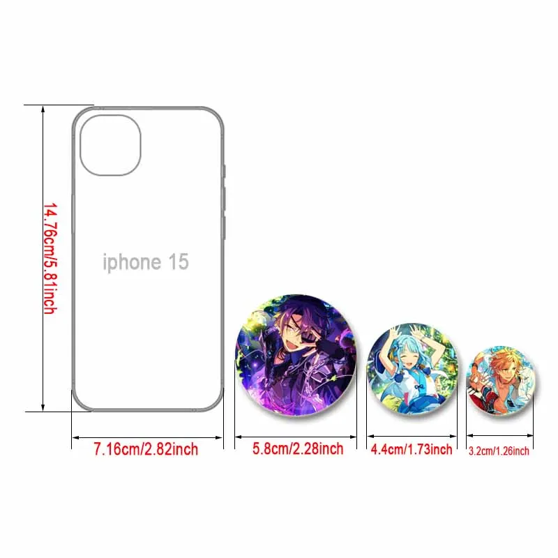 Cute Ensemble Stars Brooch Anime Tori Himemiya Rinne Amagi Icon Badges Cartoon Cosplay Badge Round Soft Button Pins for Backpack