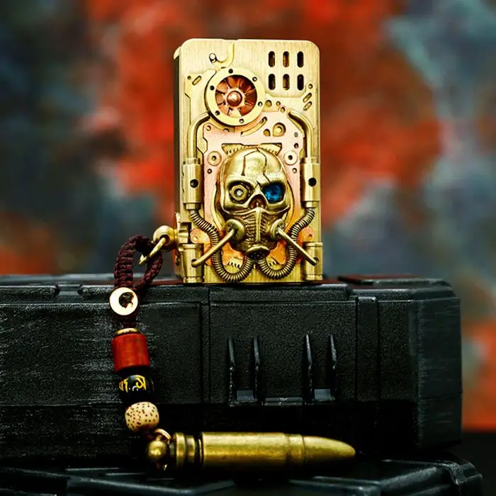 SZ Doom Mask  Steampunk Welding Handmade Brass Kerosene Lighter smoking