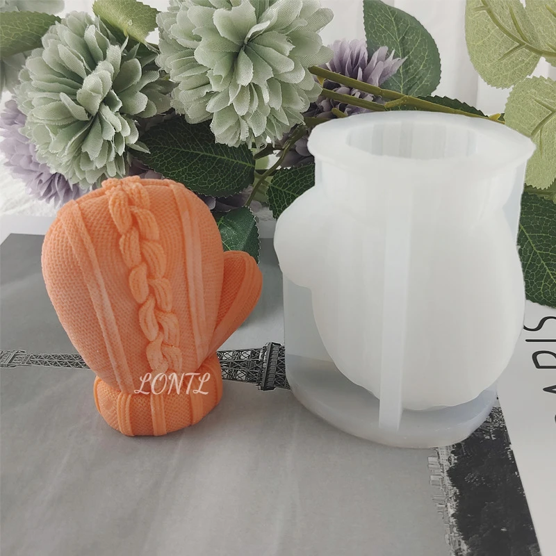 크리스마스 장갑 실리콘 양초 금형 DIY 초콜릿 케이크 쿠키 베이킹 도구 수제 공예 석고 에폭시 비누 만들기 용품