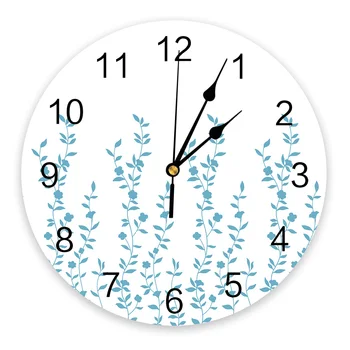 Plants Flowers Saran Wrap Summer Bedroom Wall Clock Large Modern Kitchen Dining Round Wall Clocks Living Room Watch Home Decor