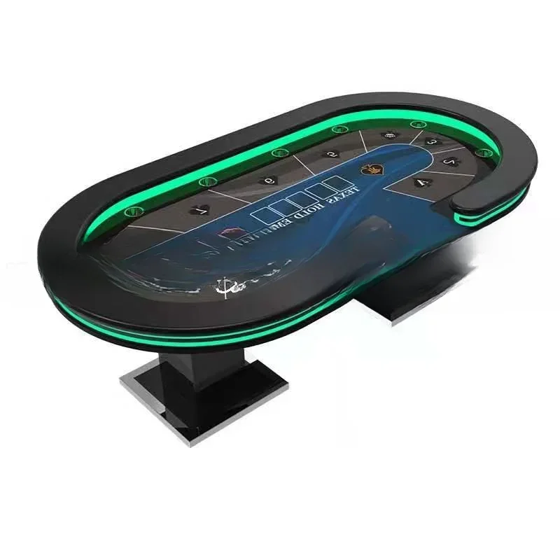 Poker Table with Remote Control LED Light Desktop Cloth Cushion Color Size Can Be Customized