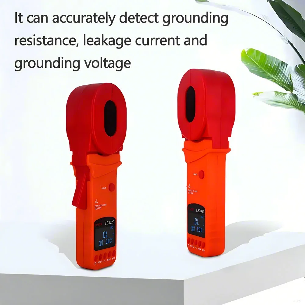 Aterramento Resistência Clamp Meter, Tensão AC Vazamento Tester atual, Tecnologia USB, ES3020, ES3020B, ES3020E, 500 Ω, 1200Ω, 1500Ω