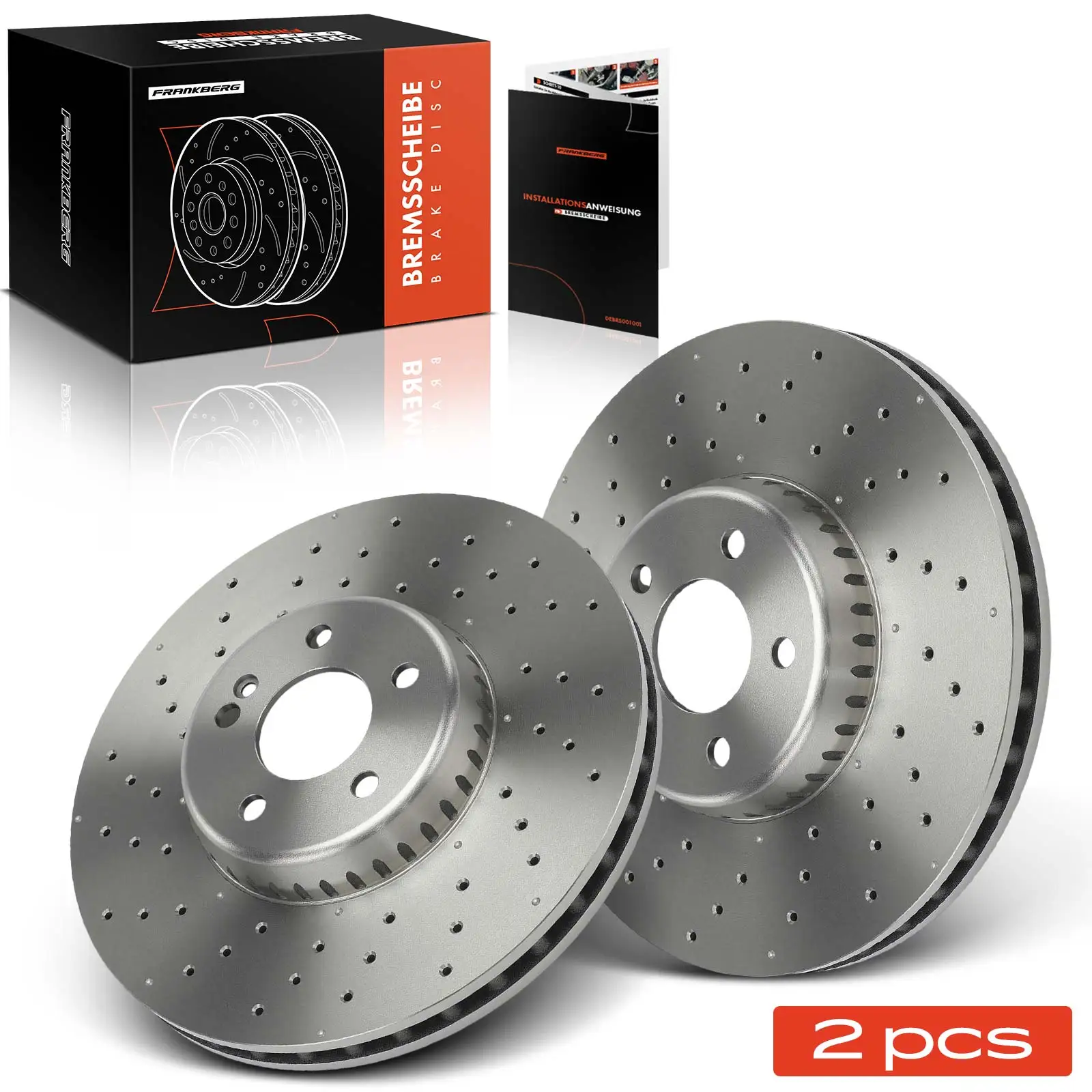 Frankberg 2x Bremsscheibe Vorderachse Links Rechts für Mercedes-Benz W205 A205 C205 W213 C238 2014-2021 A0004212212 0004212212