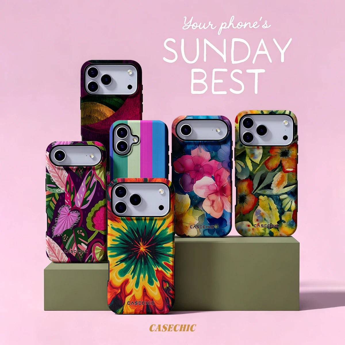 Vibrant Tie-Dye Burst For Samsung Galaxy S26 S25 S24 A56 A36 Dual Layer Luxury Fashion Full Lens Protective phone Cover CaseChic