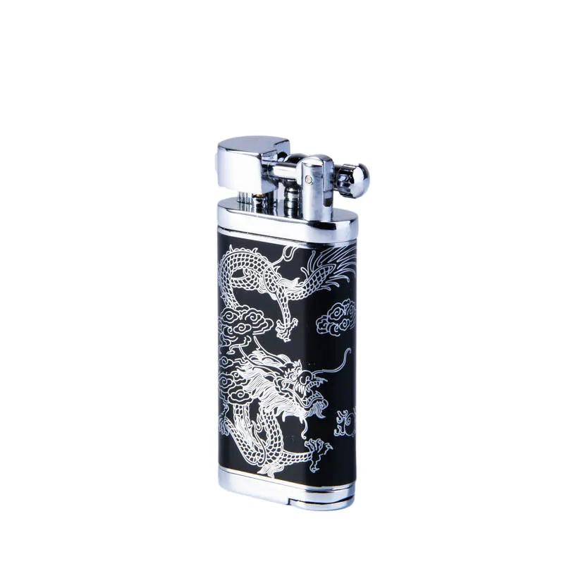 Creative Pipe Lighter Fashion Dragon Pattern Oblique Flame Lighter Refillable Butane Gas lighter