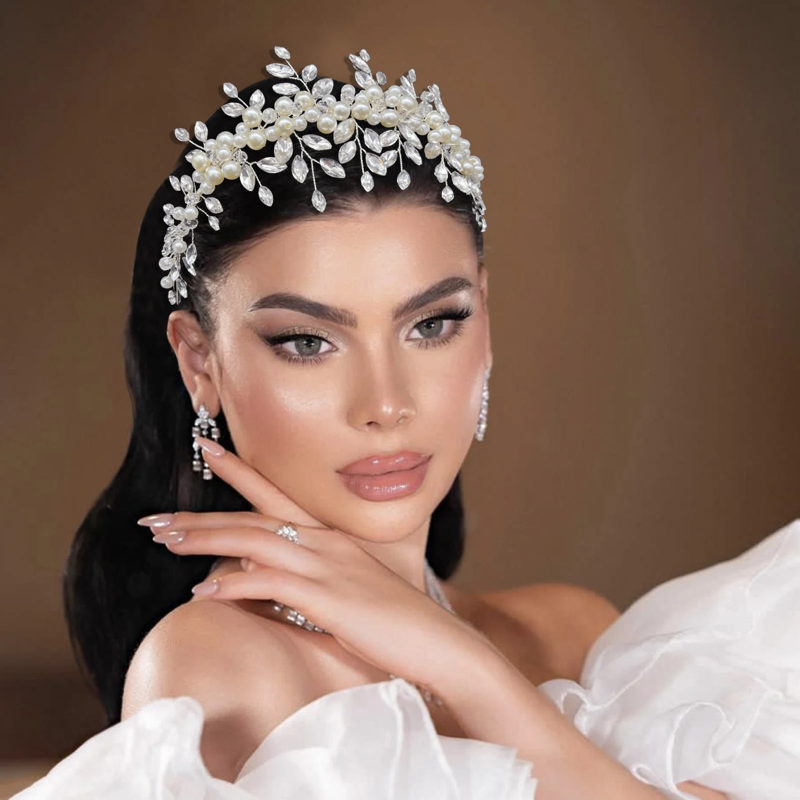 

DZ221 1pc Elegant Bridal Headpiece Beaded Headband for Women Perfect for Weddings, Sparkling Parties, and Special Occasions