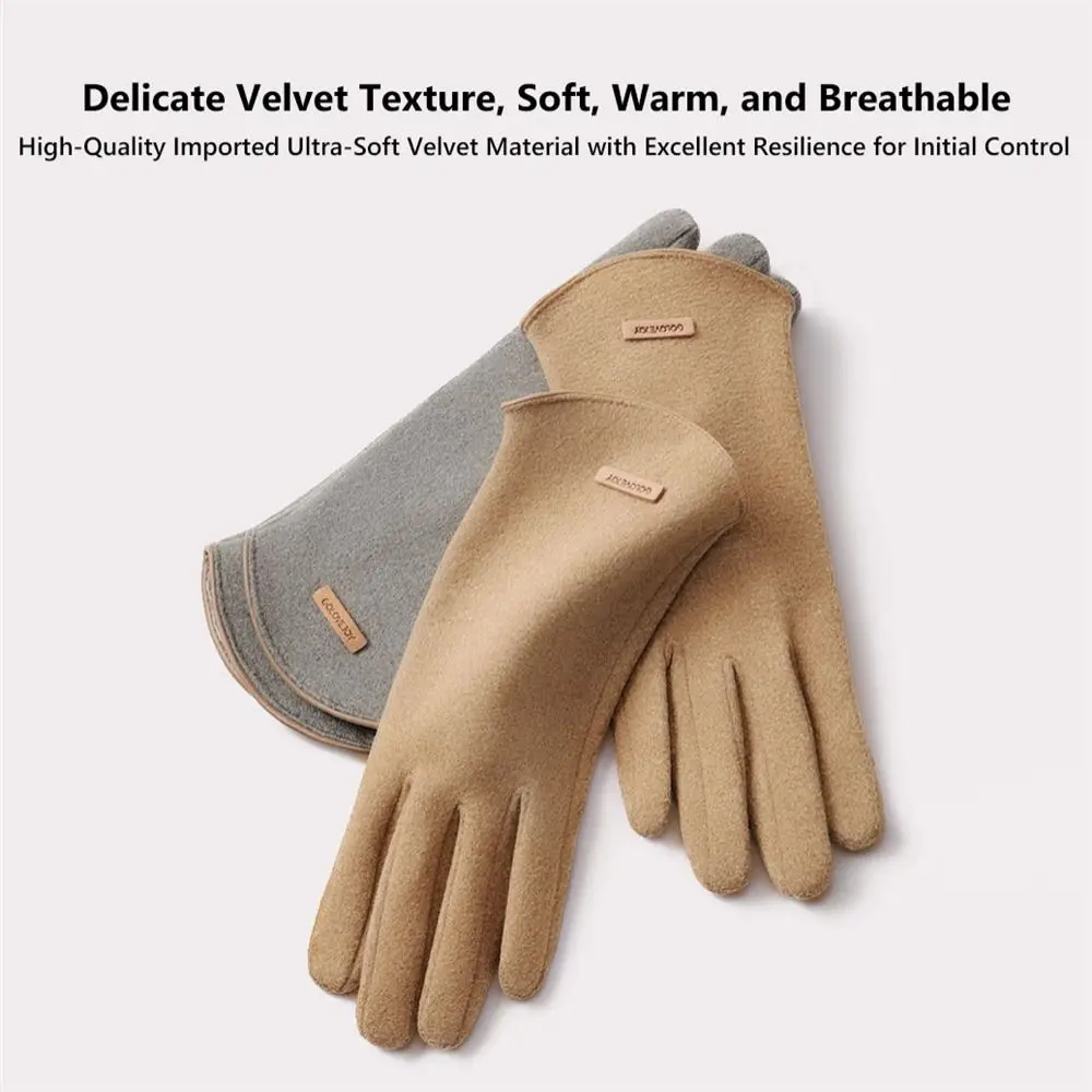 Winter Thickened Fleece-Lined Gloves Hiking Skiing Waterproof Touchscreen Gloves Fishing Cycling Velvet Gloves for Women