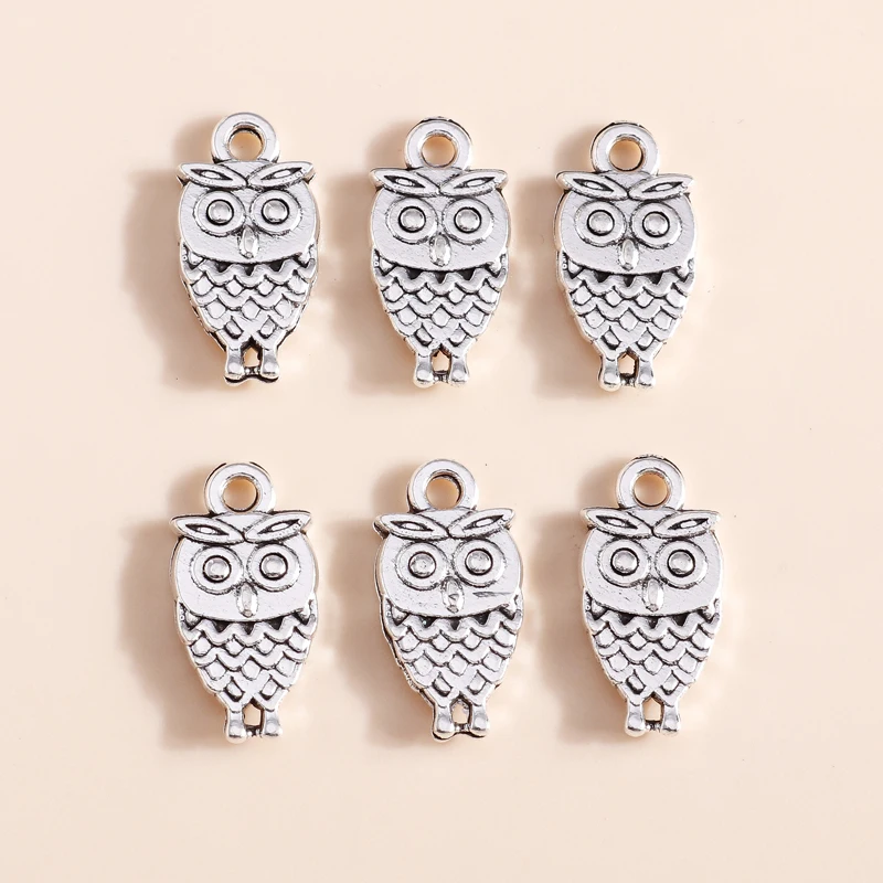 

20pcs 10x19mm Cartoon Animal Charms Alloy Owl Charms Pendants for Jewelry Making DIY Earrings Necklaces Bracelets Accessories