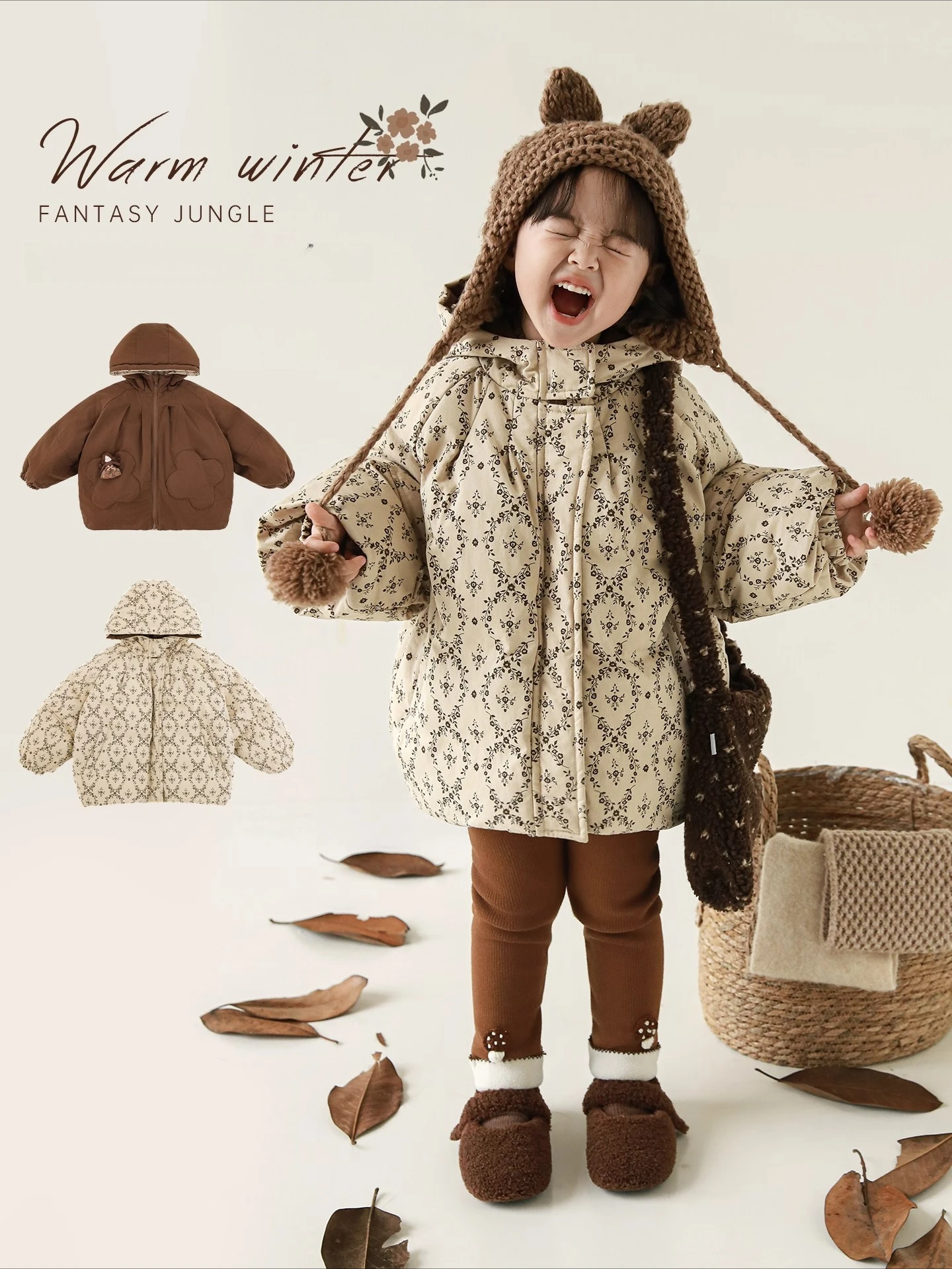 Christmas Gift Girls Reversible Padded Jacket 2025 Winter Warm Coat Two Faces Fashion Outerwear for Toddler 1-7 Years