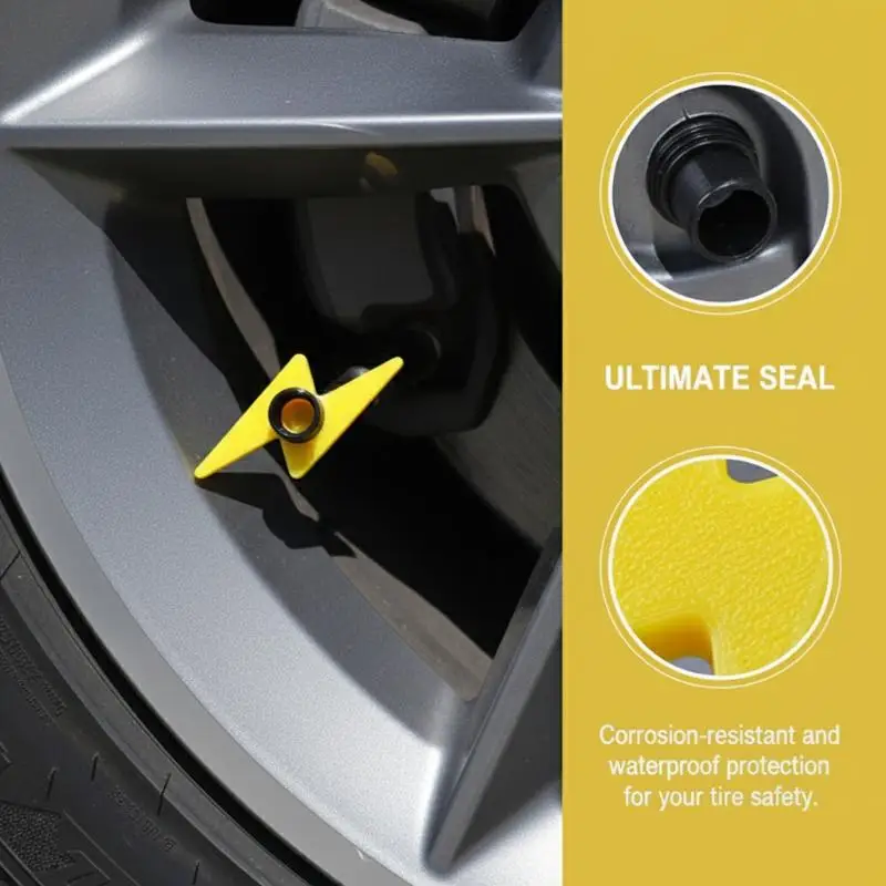 

Car Valve Stem Caps Universal 4Pcs High Seal Air Valve Caps Tire Accessory for All Vehicles Outdoor Travel