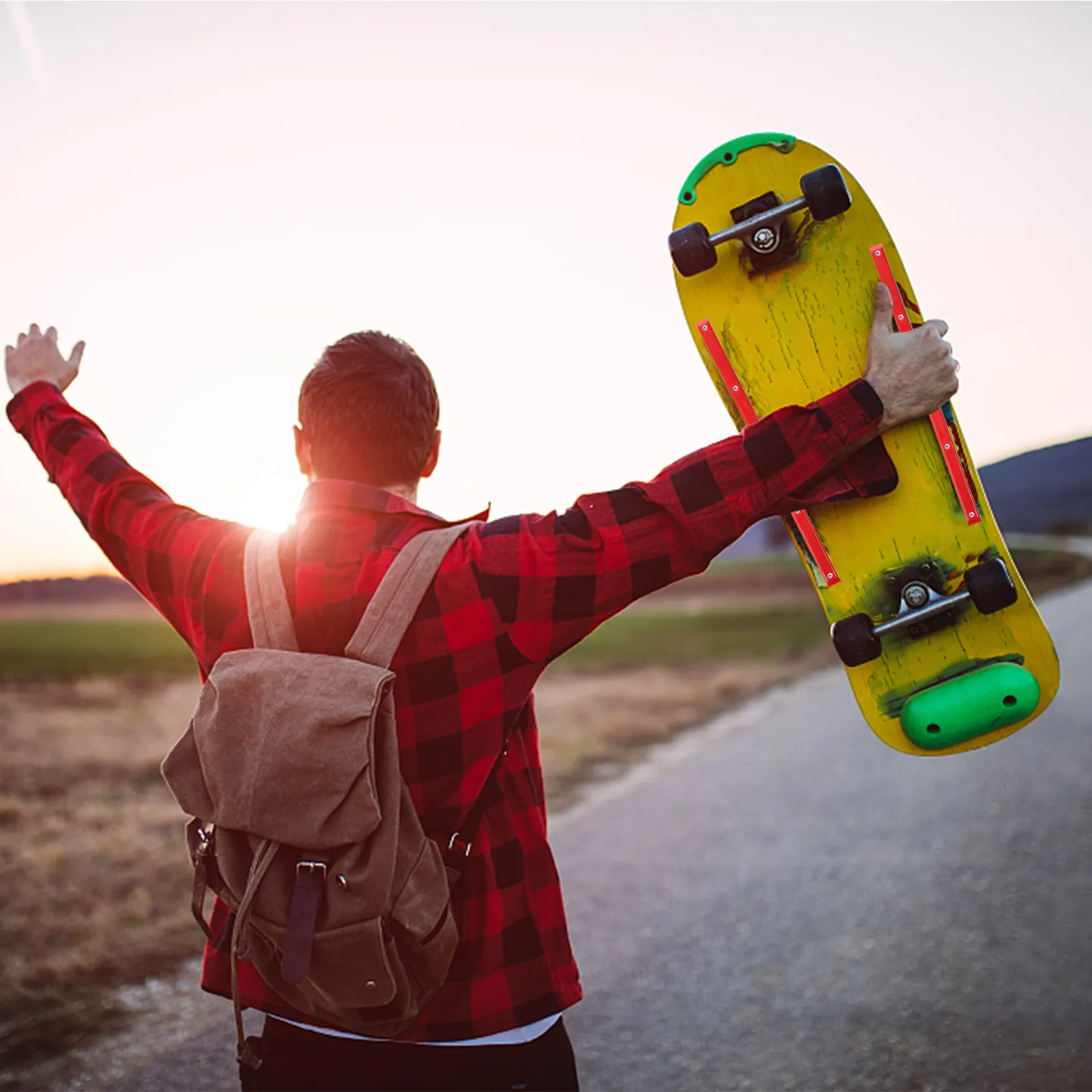 

2Pcs Skateboard Rib Bone Rail Professional Wear-Resistant Longboard Protection Strip Impact Resistant Mounting Hardware Included