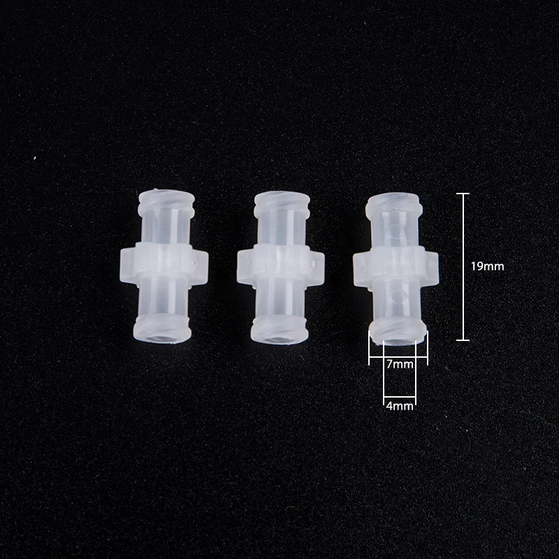 10Pcs Medical Plastic 4mm Female To Female Coupler Luer Syringe Connector Transparent For Pneumatic Parts Leak Proof