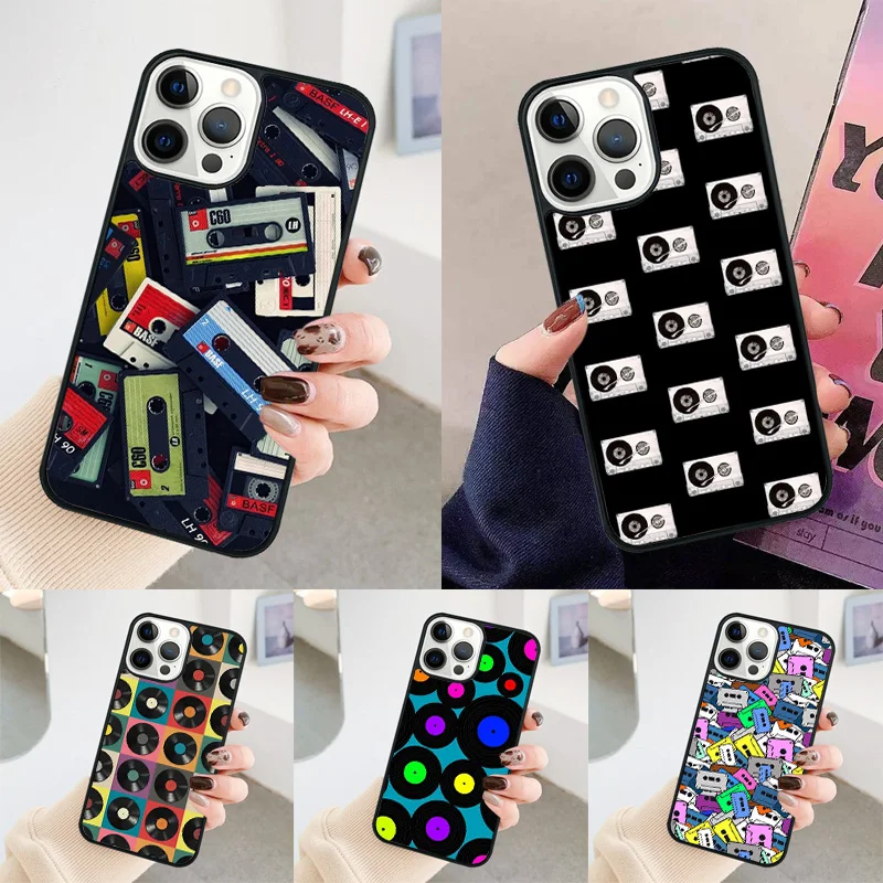 Cassette Vinyl Record Phone Case For iPhone 14 15 16 13 12 Mini Max Cover For Apple iPhone 11 Pro Max 6 8 7 Plus SE2020 Coque