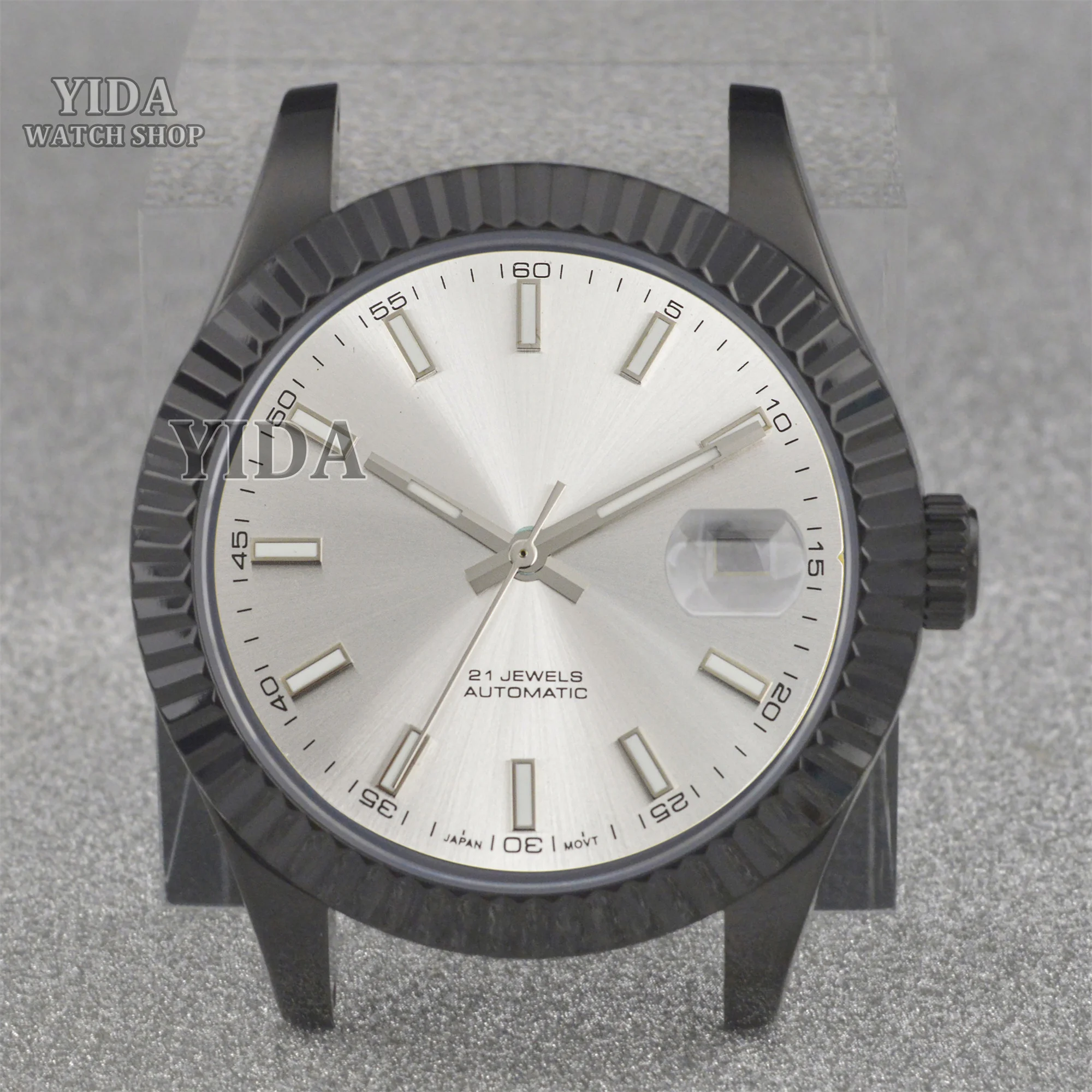 Нержавеющая сталь 316L, черный корпус 41 мм, циферблат 31 мм для сапфирового стекла, часы Datejust, запасные части для механизма NH35 NH36