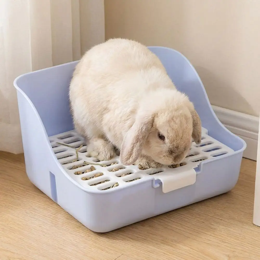 Hygienic Anti-Tipping Rabbit Toilet Splash-Proof Rectangular Guinea Pig Toilet Plastic Detachable Pet Toilet Box Pet Accessory