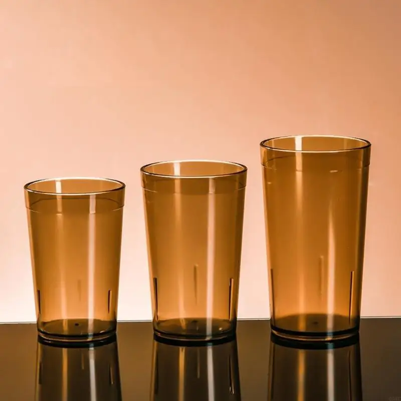 10PCS Plastic Tumblers Set Office Use Water Cups Restaurant Drinking Glasses Dishwasher Safe 3 Capacity Choose Q5WC