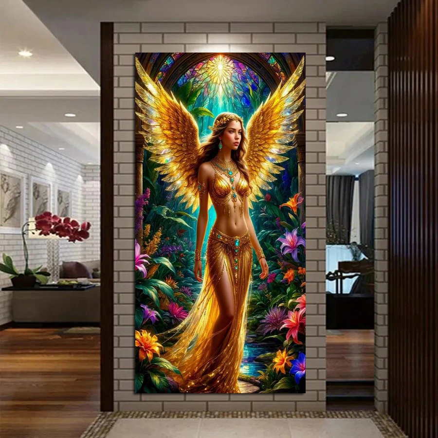 

Sexy Angel Woman Wings Picture Large Size Diy Diamond Painting Woman Full Square Round Drill Mosaic Embroidery Kits Wall Decor