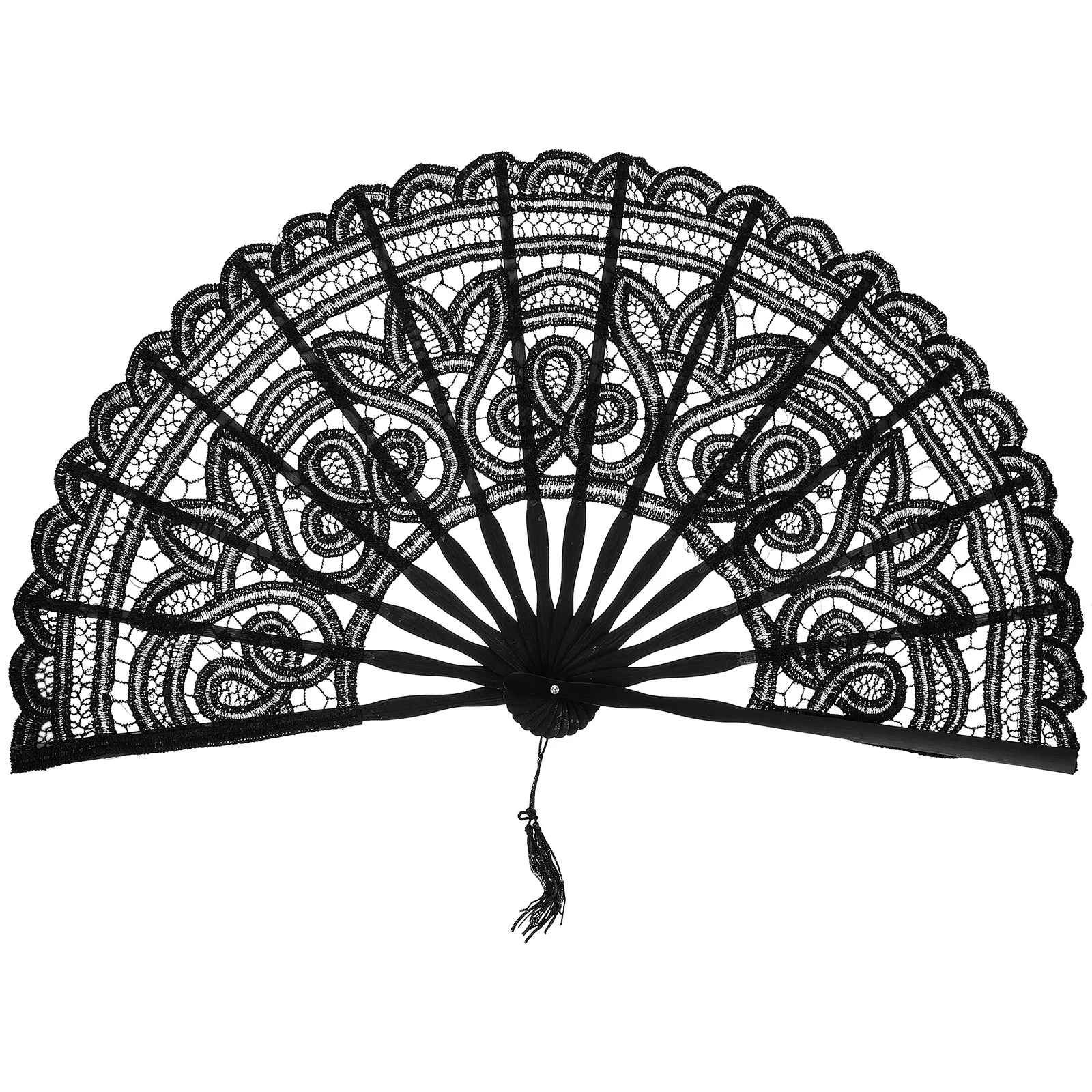 

Embroidered Lace Folding Premium Bamboo Vintage Decorative Wall Room Wedding Home Office Stage Lightweight for Adults