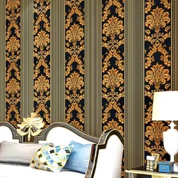 European Style Non-woven Fabric Adhesive Wallpaper 3D Three-dimensional Vertical Stripe Background Wall Decoration