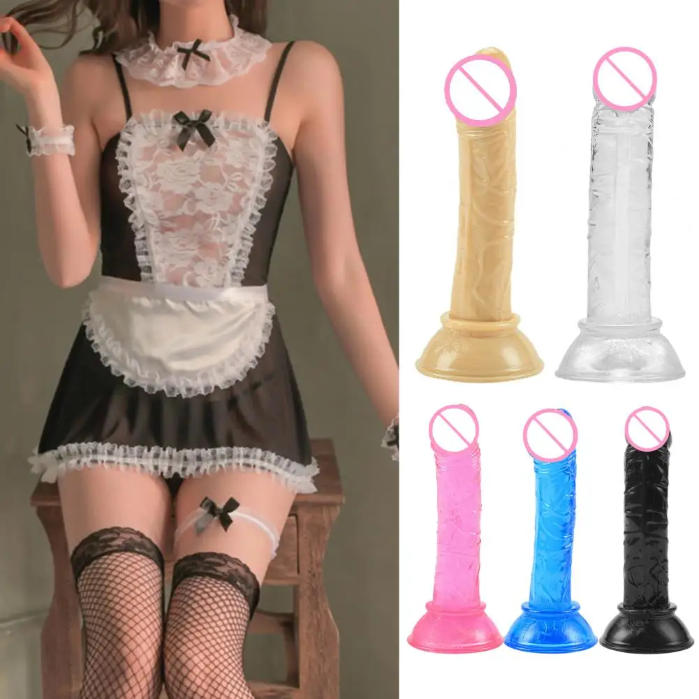 Fake Sucker Phallus Multicolor Faux Crystal Clear Mini Manual Simulated Bottom Suction Cup Female G-spot Masturbator Dildo