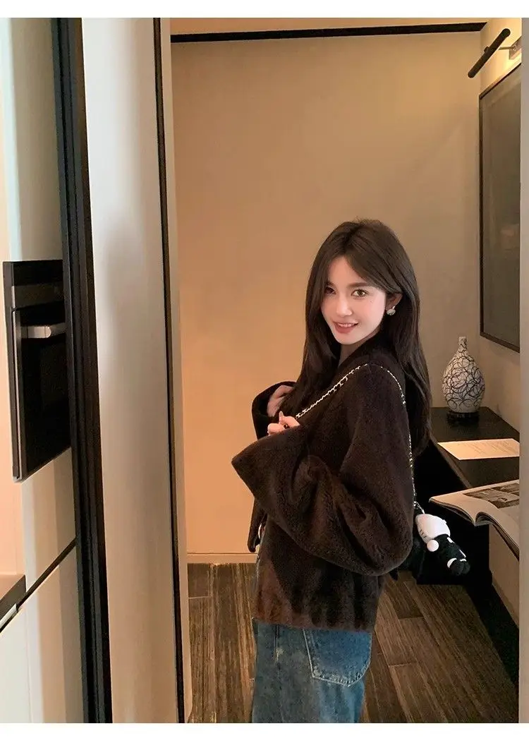 Bomber Jackets Womens Jacket Emblems Winter Plush Lining Snap-Button Double-Breasted Patchwork Insulated Adventure Hiking Simple