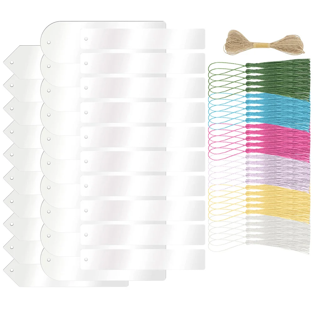 

1Set Acrylic DIY Blank Bookmarks Page Markers Tassel for Students Kids Book Lovers Reading School Supplies Gift