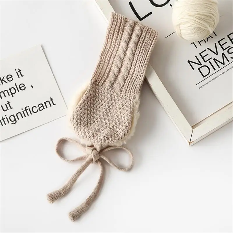 

39BD детская вязаная повязка на голову для малышей, повязка на голову, теплые шерстяные детские повязка на голову, наушники, для