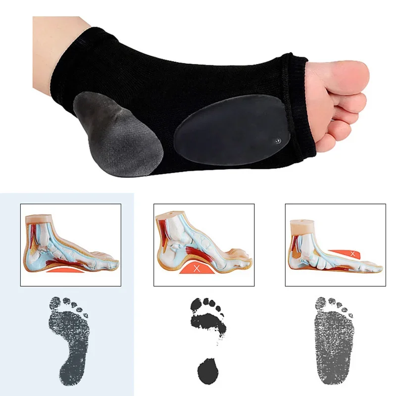 Arch Support Sleeves Soft Gel Massage Soles Orthopedic Insoles Plantar Fasciitis Heel Spurs Pain Relieve Socks Feet Care Covers