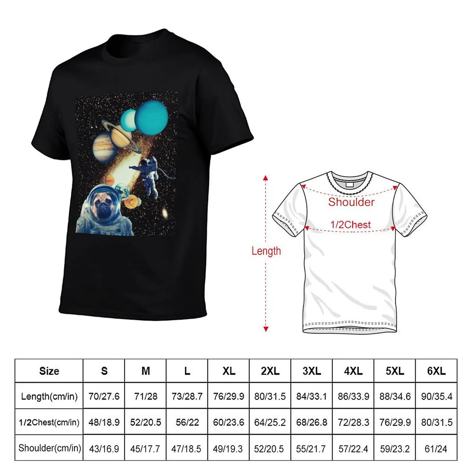 Space pug // dog in space retro futurism collage artwork T-Shirt t shirts for man pack white t shirts designer T-Shirt