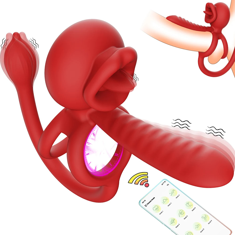 APP اللسان ولعق تردد تحويل قفل الحيوانات المنوية الدائري للرجال ، الاهتزاز المضادة للإشعاع تأخير الدائري للبالغين ، ألعاب الجنس الكبار