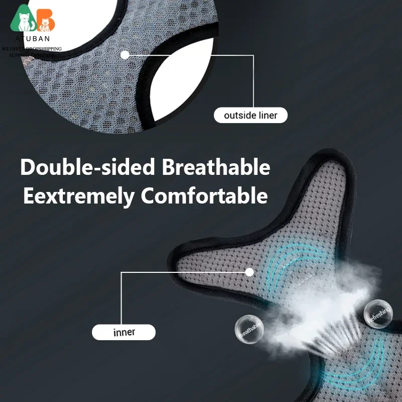 ATUBAN القط حزام وطوق للكلب للمشي ، القط الصغيرة تسخير الهروب برهان القط تسخير كبير ، قابل للتعديل القط تسخير عاكس #4