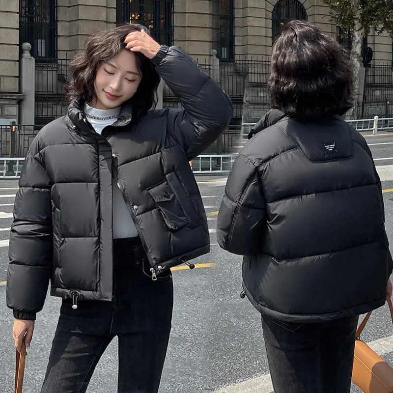 Doudoune d'Hiver Douce et Chaude pour Femme, Manteau Rembourré avec Poches et Fermeture Éclair, à la Mode, 2024