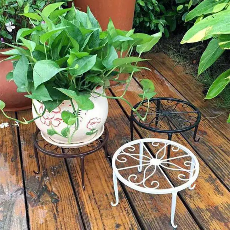 Metal Potted Plant Stands Duty Rustproof Iron Round Flower Pot Stands Plant Holder Support Rack Plant Stand Rack