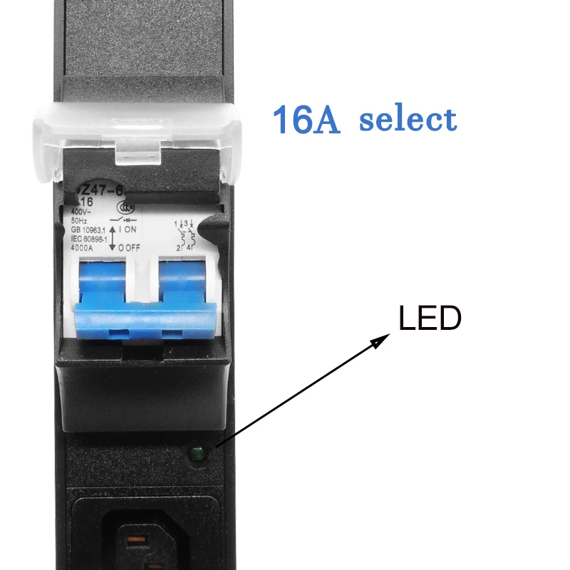 IEC 320 C13 Socket Network Cabinet Rack 1U PDU Power Strip with 16A Air Switch 9 Socket 2M Extension Cord AU US UK EU C14 Plug