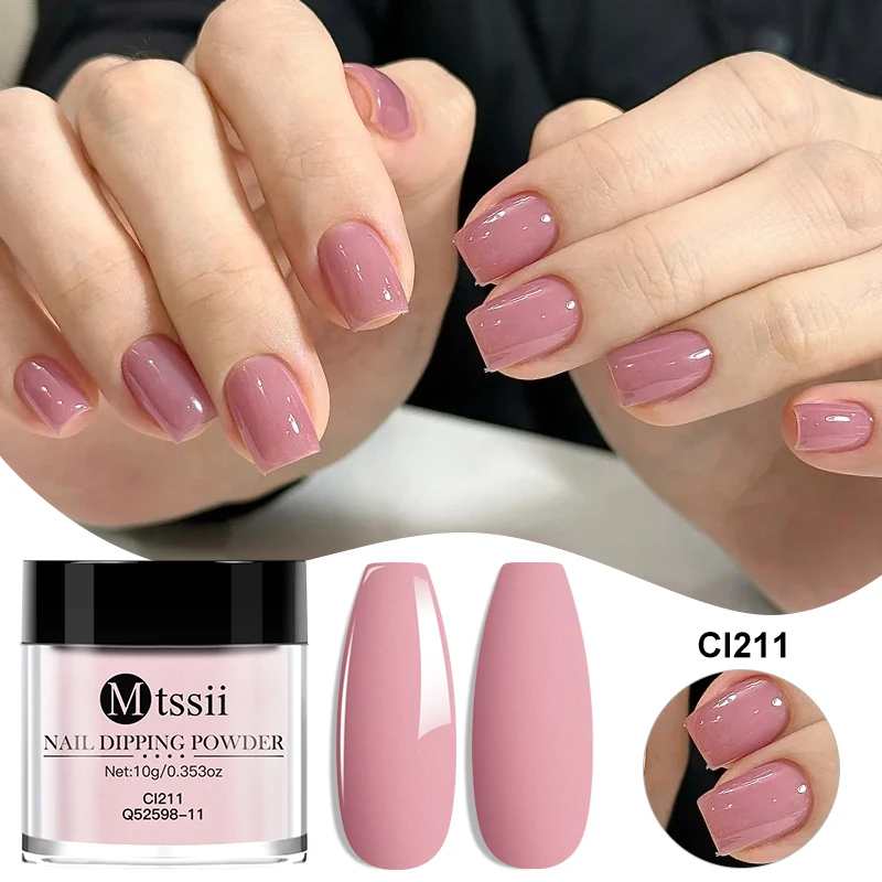 10g Nude Roze Nagel Dipping Powder Sprankelende Verloop Acrylpoeder Nagelglitter Stof Natuurlijk Droog Geen Lamp Uitharding Nodig Nagel Chrome