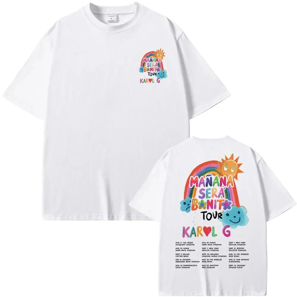 Limited Edition Singer Karol G Heart Mañana Sera Bonito Music Album Tour Graphics T-shirts Men Women Casual Y2k Oversized Tshirt