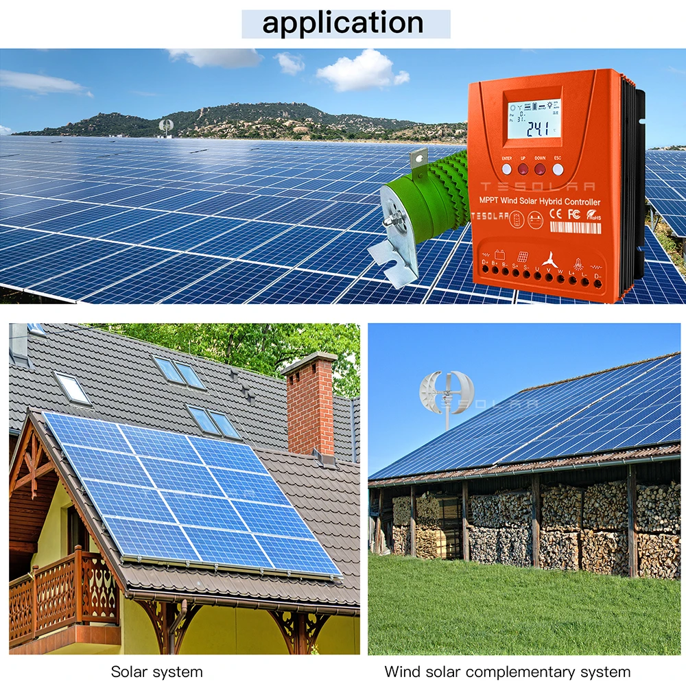 Imagem -05 - Controlador Solar Híbrido do Vento 3000w Regulador Mppt Auto Fósforo 12v 24v 48v Bluetooth Opcional App do Andróide para o Sistema Híbrido da Energia