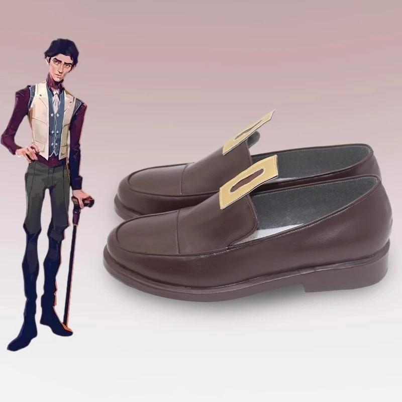 Viktor Cosplay Schuhe Anime Spiel LOL Braune Kunstlederstiefel für Herren