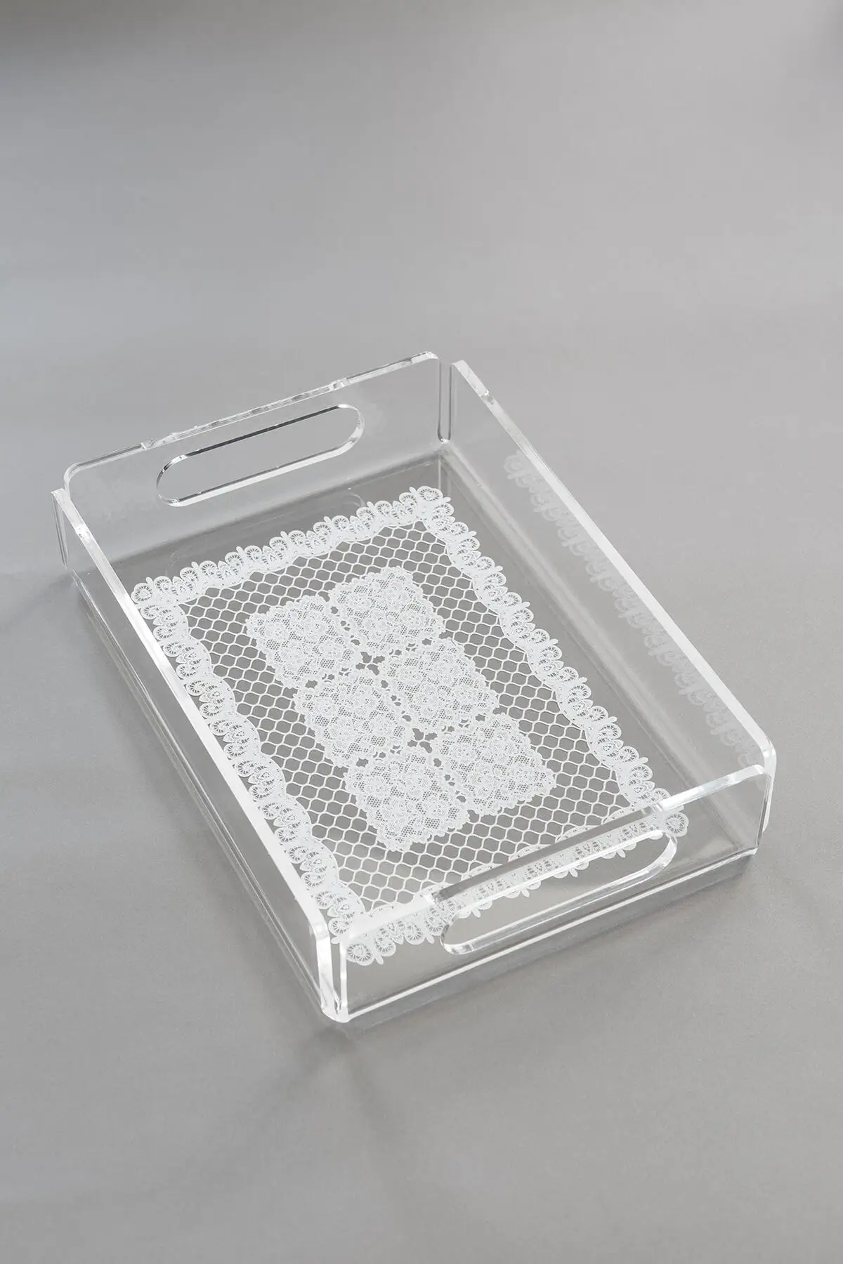 

Lace patterned plexi tray 25cm X 17 Cm luxury 2022 tray Tea tray Tea tray