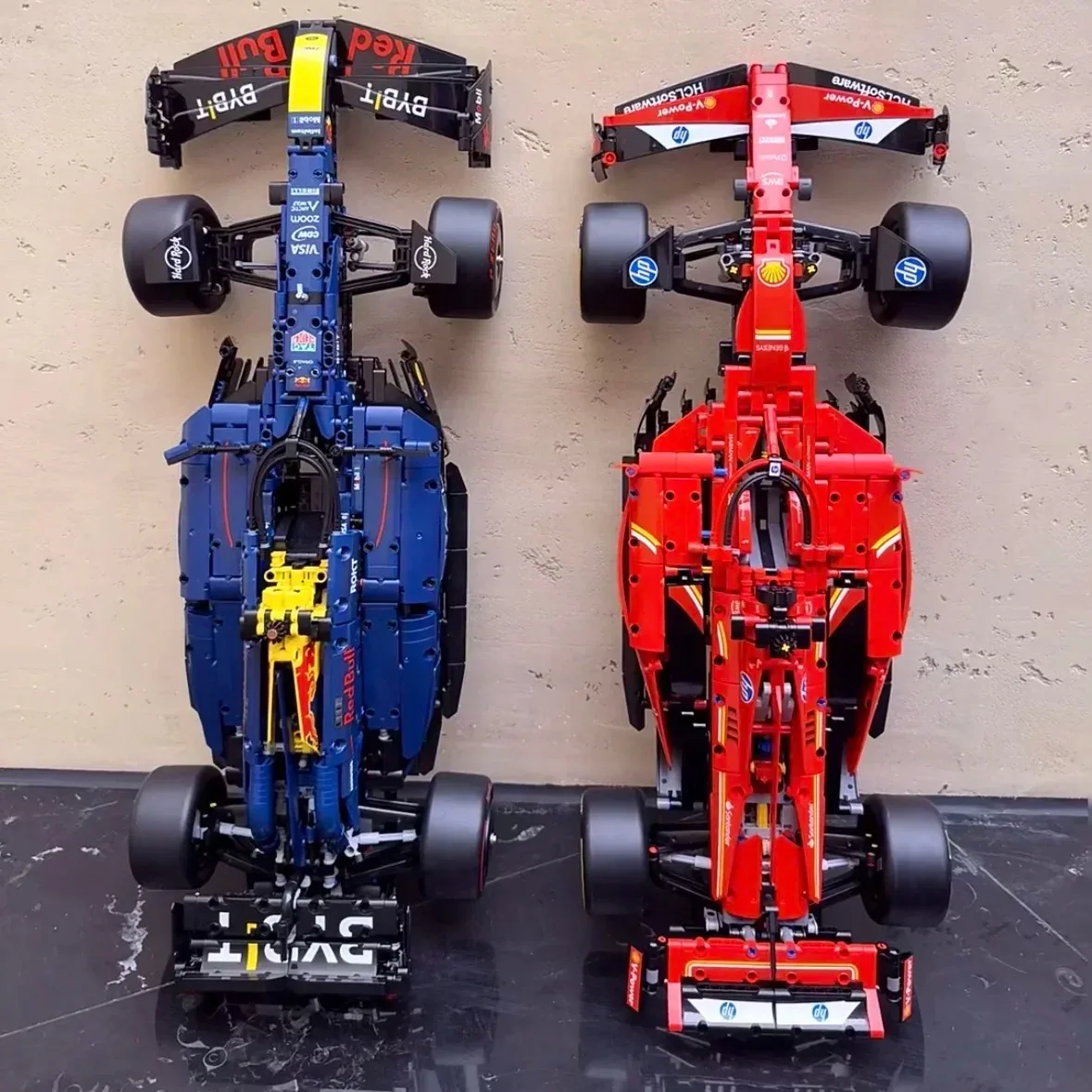 2025 تقنية جديدة 42206 42207 أحمر أزرق بناء رياضة سباق السيارات كتل مدينة سوبر سيارة الطوب هدايا عيد الميلاد ديكور المنزل #4