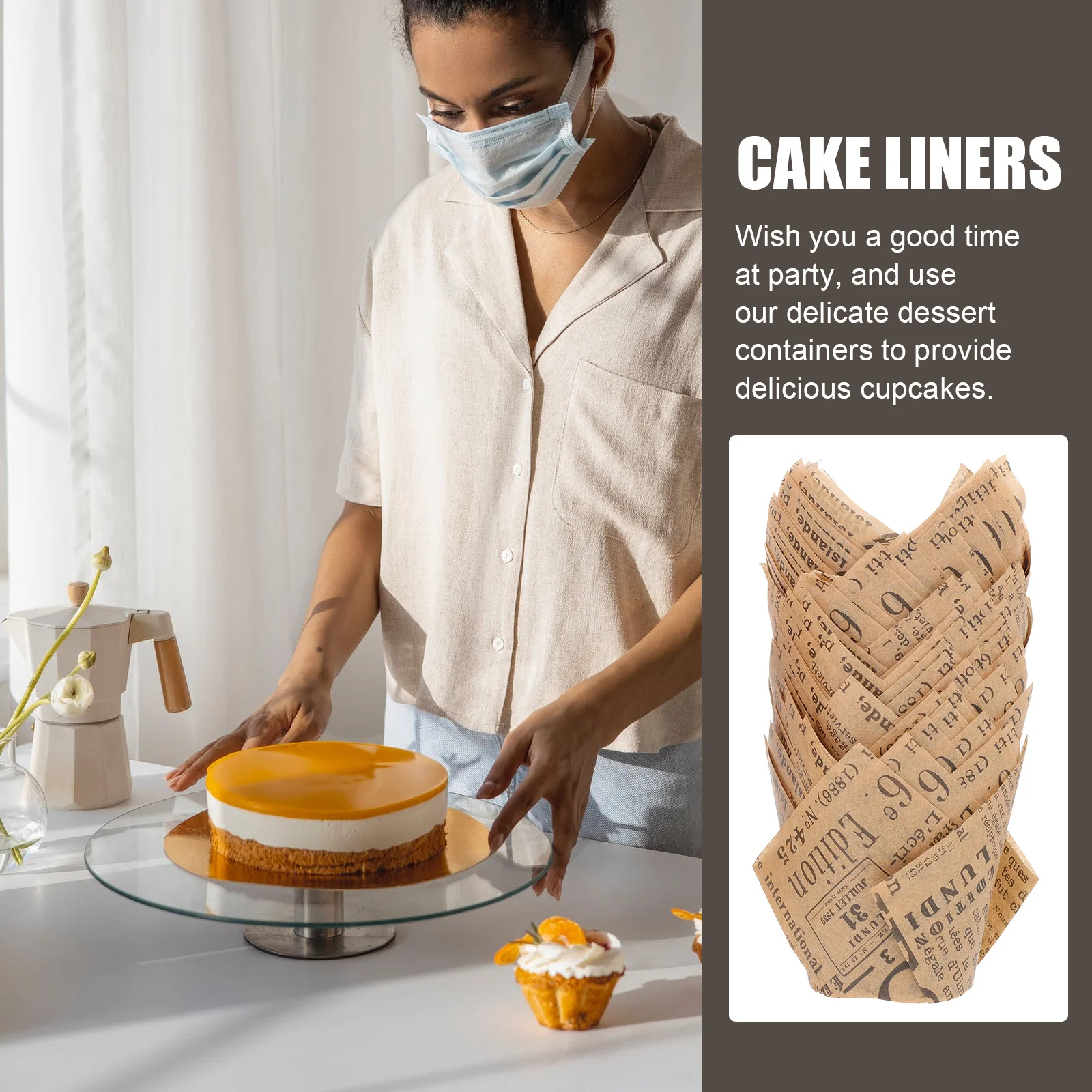 

100 шт. бумажные лотки для торта в форме тюльпана, маслостойкие формы для выпечки для вечеринок, вкладыши для кексов, принадлежности для выпечки, кухонные барные инструменты