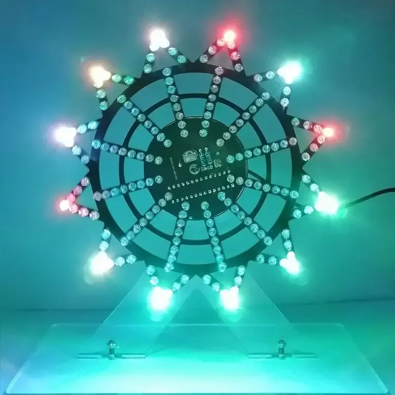 Automatisch roterende kleurrijke LED-lichtkubus DIY Kit 51, enkele chip microcomputer reuzenrad spectrumonderdelen