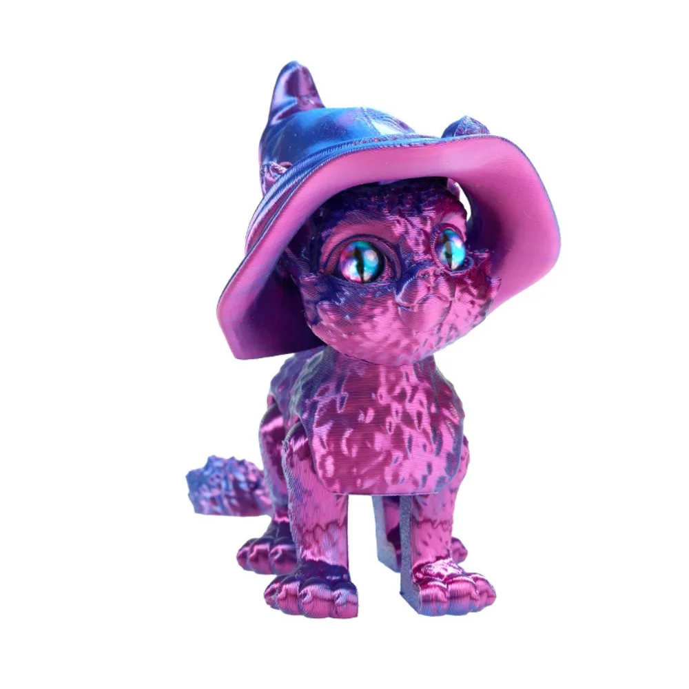 

Big Eyes 3D Printed Cat Model Plastic Material Creative Sculpture Articulated Cats Doll Realistic Design 3D Printing Technology