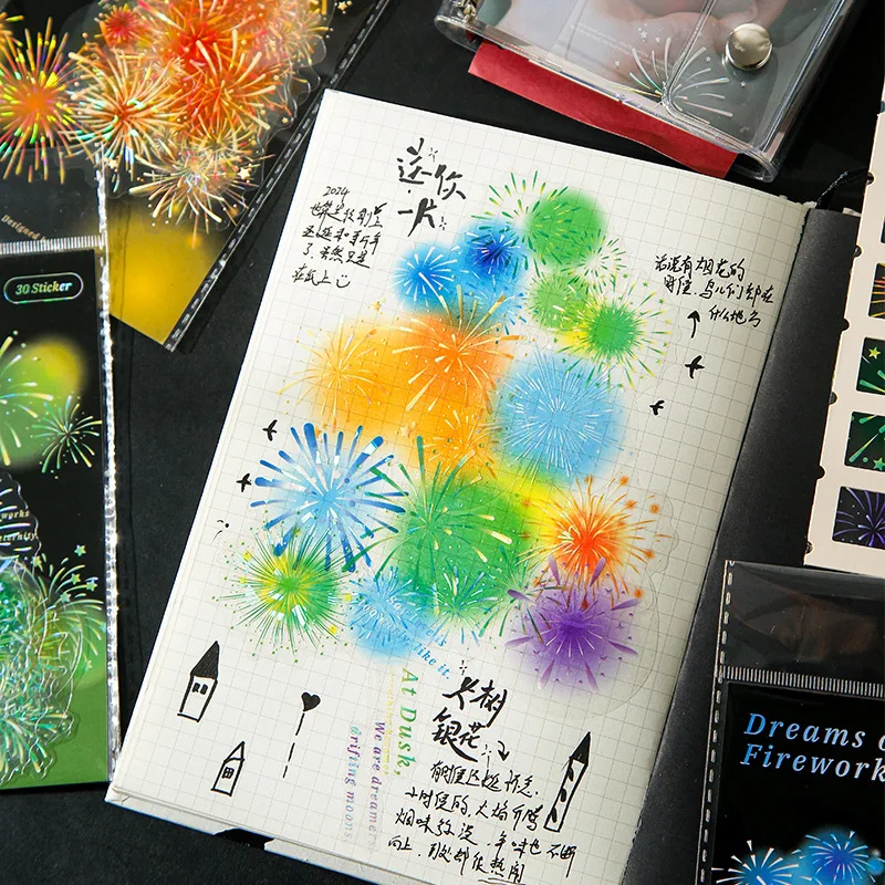 30pcs/1lot Kawaii Scrapbook Sticker fleeting dreams Scrapbooking Supplies Planner Decorative Stationery Sticker