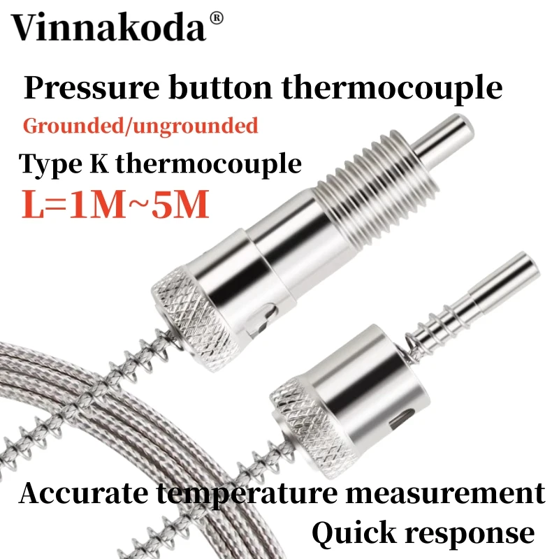 

1PCS M12 pressure button thermocouple shielding wire WRNT-01/02 Injection molding machine Type K thermocouple