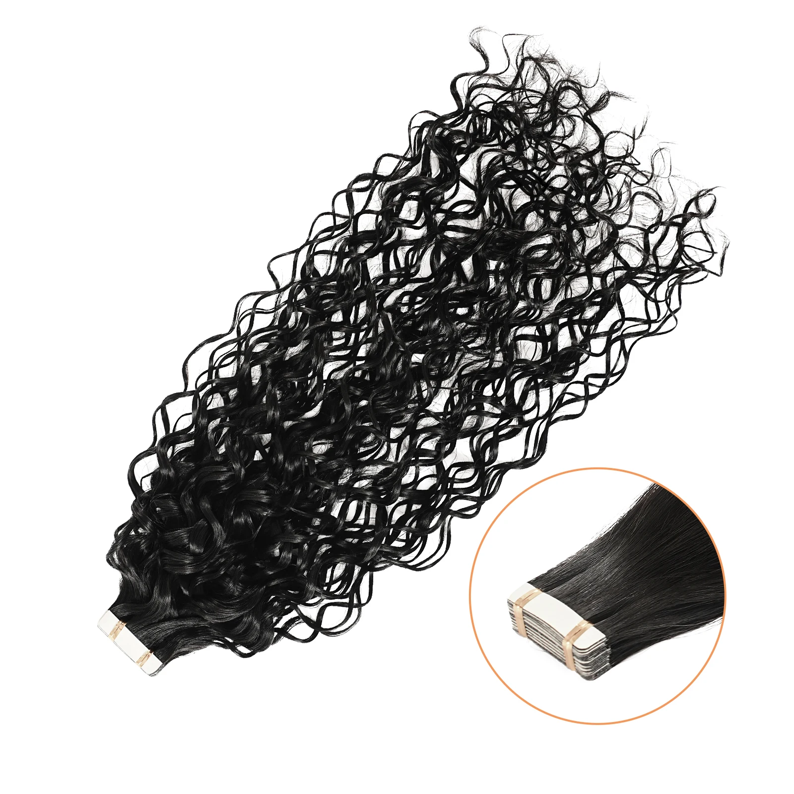 12A شريط ماء في الشعر التمديد شعر الإنسان غريب مستقيم ريمي الشعر البشري 20 قطعة شعر مستعار بشري طبيعي الشريط في التمديد #5